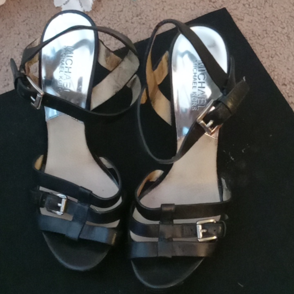 Michael Kors platform open toe strapy heel